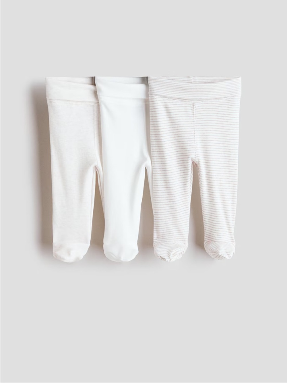 H&M Baby 3 Fold-over Waist Footed Leggings
